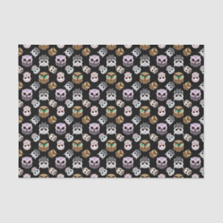 Fun Owl Pattern on Black Background Tissue Paper