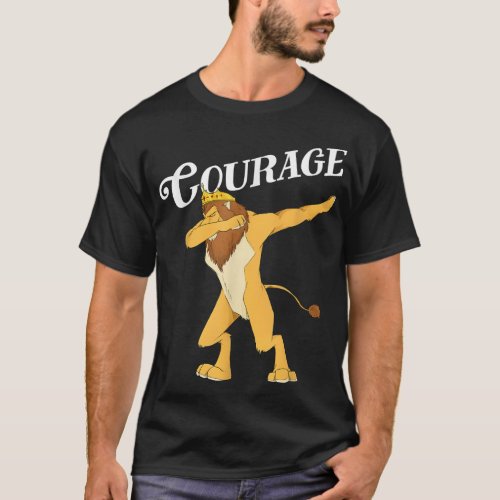 Fun Oz Cowardly Dabbing Lion Courage Shirt Art_Wiz
