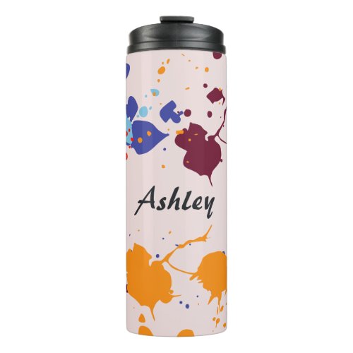 Fun Paint Drips Colorful Name Spring   Thermal Tumbler