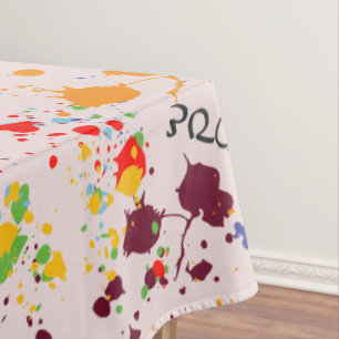 Fun Paint Drips Colorful Spring Love Tablecloth