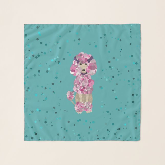 Fun Paint Splatter Poodle Scarf (Front)