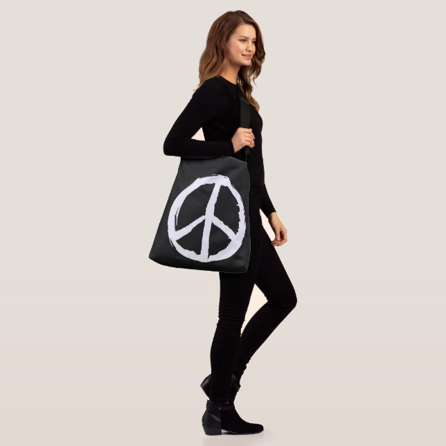 fun painterly PEACE SIGN | Crossbody Bag (On Model)