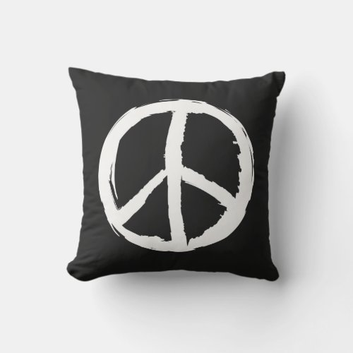 fun painterly PEACE SIGN  Outdoor Pillow