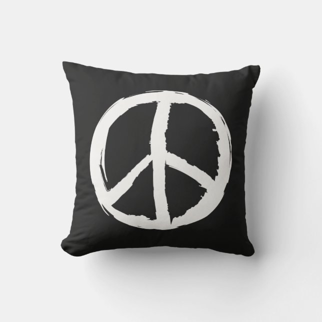 fun painterly PEACE SIGN | Outdoor Pillow (Front)