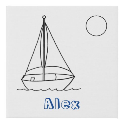 Fun Painting Idea Sailboat and Sun Drawing Canvas