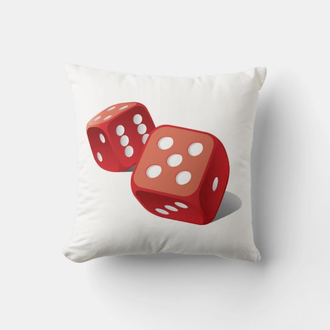 Fun Pair of Dice Throw Pillow (Front)