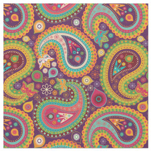 Fun Paisley Boho Colorful Floral Fabric