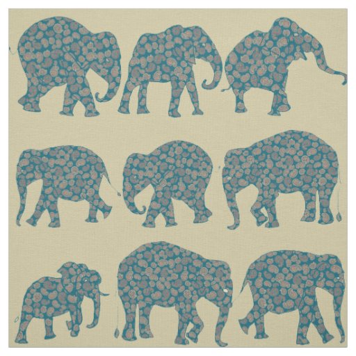 Fun Paisley Elephants, Paisley Pattern Fabric