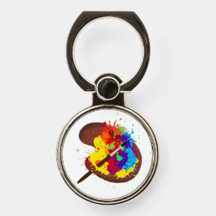 Fun Palette of Colorful Paint for Painters Artists Phone Ring Stand