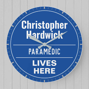 Fun Paramedic Wall Plaque Style Large Clock