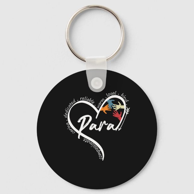 Fun Paraprofessional Graphic Tees Tops Back To Sch Keychain (Front)