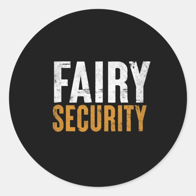 Fun Parents Lazy Easy Costume Fairy Security Hallo Classic Round Sticker (Front)