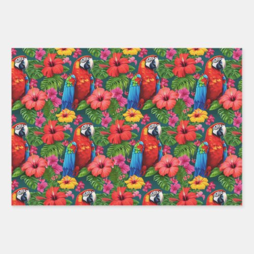 Fun Parrot Head Wrapping Paper 