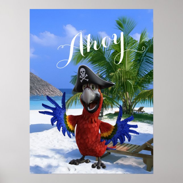Fun Parrot Pirate Adventure Poster (Front)