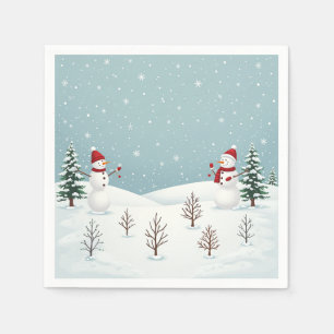 Fun party and meal with snowman napkins