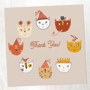 Fun Party Cat Thank You Card