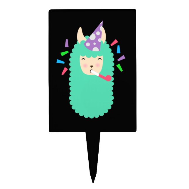 Fun Party Emoji Llama Cake Topper (Front)