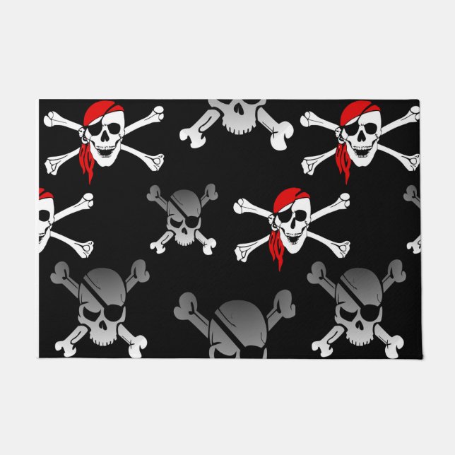Fun Party Pirate Pattern  Doormat (Front)