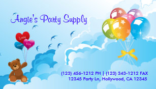 Party Supplies Business Cards Templates Zazzle Fun Party Supplies Business Card