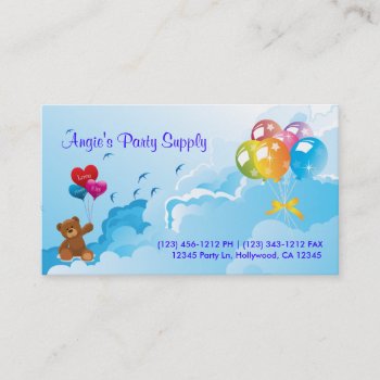 Fun Party Supplies Business Card by AV_Designs at Zazzle
