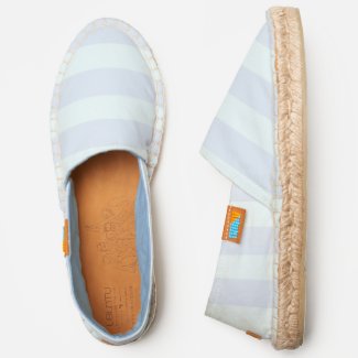 Fun Pastel Blue & Soft Green Striped Espadrilles