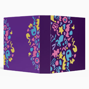 Fun pastel colorful vibrant shapes 3 ring binder
