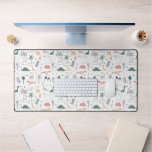 Fun Pastel Dinosaur Scene Pattern Desk Mat