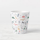 Fun Pastel Dinosaur Scene Pattern Latte Mug (Front)