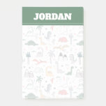 Fun Pastel Dinosaur Scene Pattern Post-it Notes