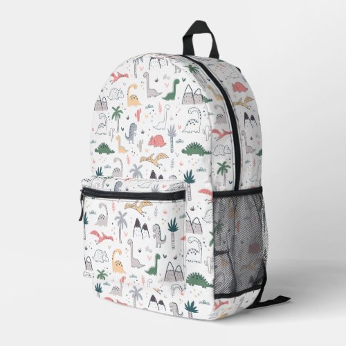 Fun Pastel Dinosaur Scene Pattern Printed Backpack