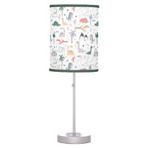 Fun Pastel Dinosaur Scene Pattern Table Lamp