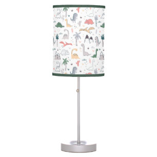 Fun Pastel Dinosaur Scene Pattern Table Lamp