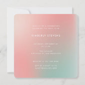 Fun Pastel Pink Mint Gradient Ombre Bridal Shower Invitation (Back)