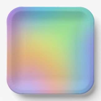 Fun Pastel Rainbow Gradient Paper Plates