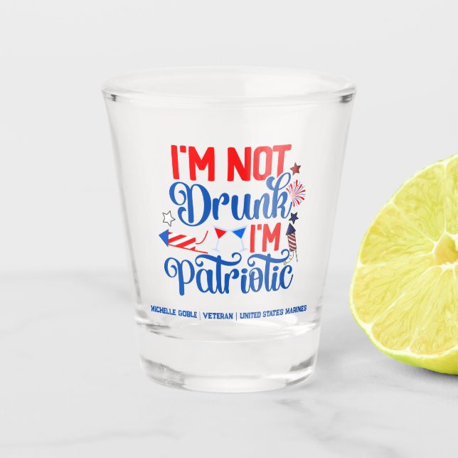 Fun Patriotic 4th of July Personalized Shot Glass (Front)
