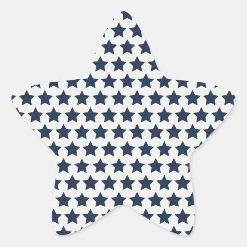 Fun Patriotic Navy Blue Stars 4th of July Pattern Star Sticker