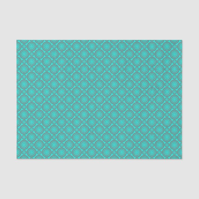 Fun Pattern Aqua Grey Circles Geometric Art Tissue Paper (Front)