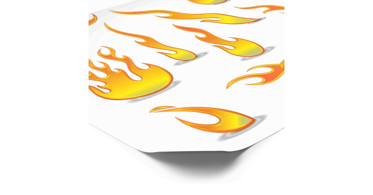Fun Patterned Flames Cartoon Fire Temporary Tattoos Zazzle