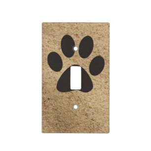 Fun Paw Print Art on Sand Light Switch Cover