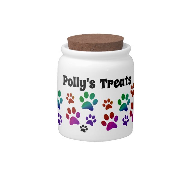 Fun Paw Print Dog Treat Jar (Front)