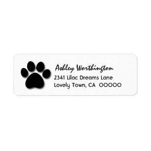 Fun Paw Print for Dog Lover V01 Label