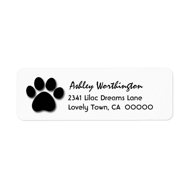 Fun Paw Print for Dog Lover V01 Label (Front)