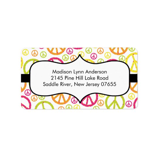 Fun Peace Signs Return Address Labels. Label