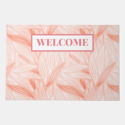 Fun Peach Leaf Pattern Welcome DoorMat