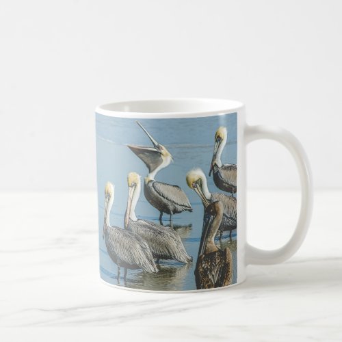 Fun Pelicans on the Beach Coffee Mug