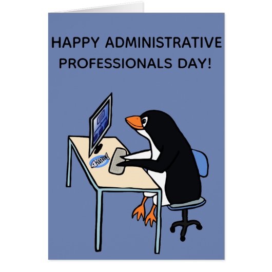 Fun Penguin. Administrative Professionals. Cards (Front)