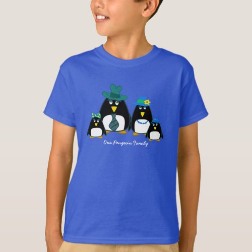 Fun Penguin Family of 4 Christmas T_Shirts