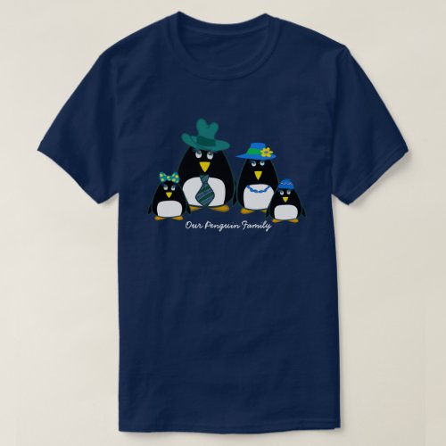 Fun Penguin Family of 4 Christmas T_Shirts