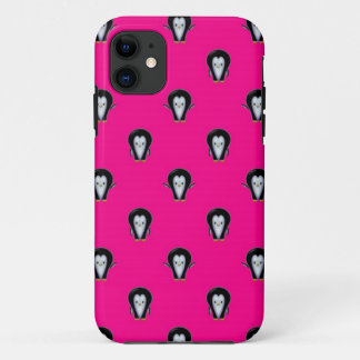 Fun Penguins over Hot Pink Pattern iPhone 11 Case