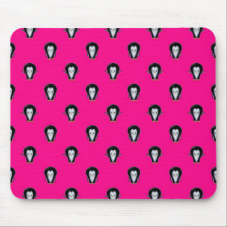 Fun Penguins over Hot Pink Pattern Mouse Pad